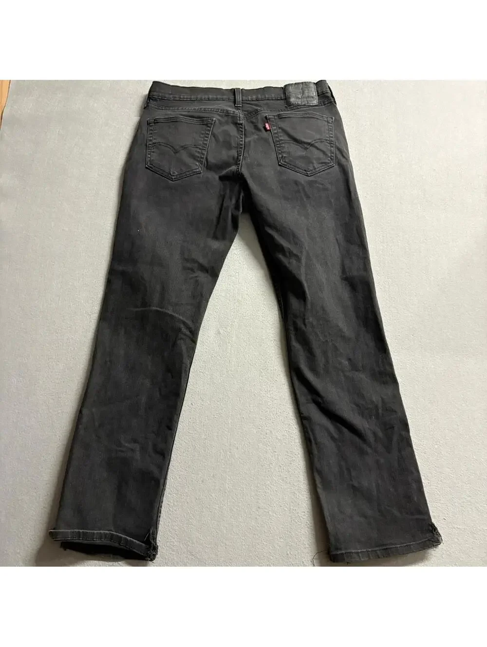 Levis 514 Straight Leg Jeans Mens 34x30 Black Distressed Ripped Denim